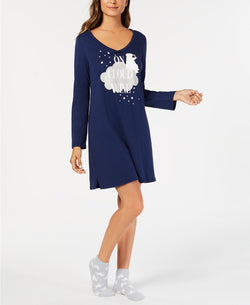 Charter Club Graphic Print Sleepshirt in Navy Cloud Wine thumbnail 2