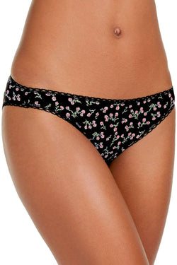 Charter Club Intimates Black Floral Pretty Cotton Bikini Brief thumbnail 1