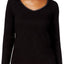 Charter Club Intimates Black Metallic-Trim Long-Sleeve Lounge Tee