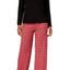 Charter Club Intimates Black Top & Red Small-Grid Plaid-Printed Pant PJ Set