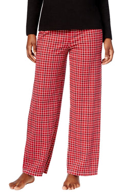Charter Club Intimates Black Top & Red Small-Grid Plaid-Printed Pant PJ Set thumbnail 4
