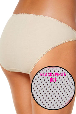 Charter Club Intimates Black/White/Dot Pretty Cotton Bikini Brief thumbnail 3