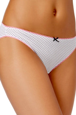 Charter Club Intimates Black/White/Dot Pretty Cotton Bikini Brief thumbnail 1