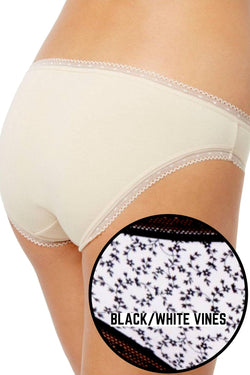 Charter Club Intimates Black/White/Vines Modern-Essentials Lace-Trim Bikini Brief thumbnail 3