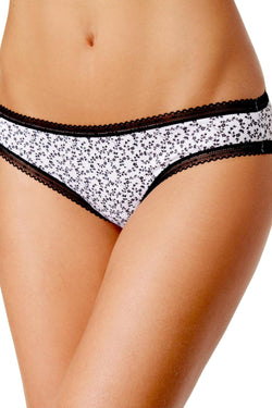 Charter Club Intimates Black/White/Vines Modern-Essentials Lace-Trim Bikini Brief thumbnail 1