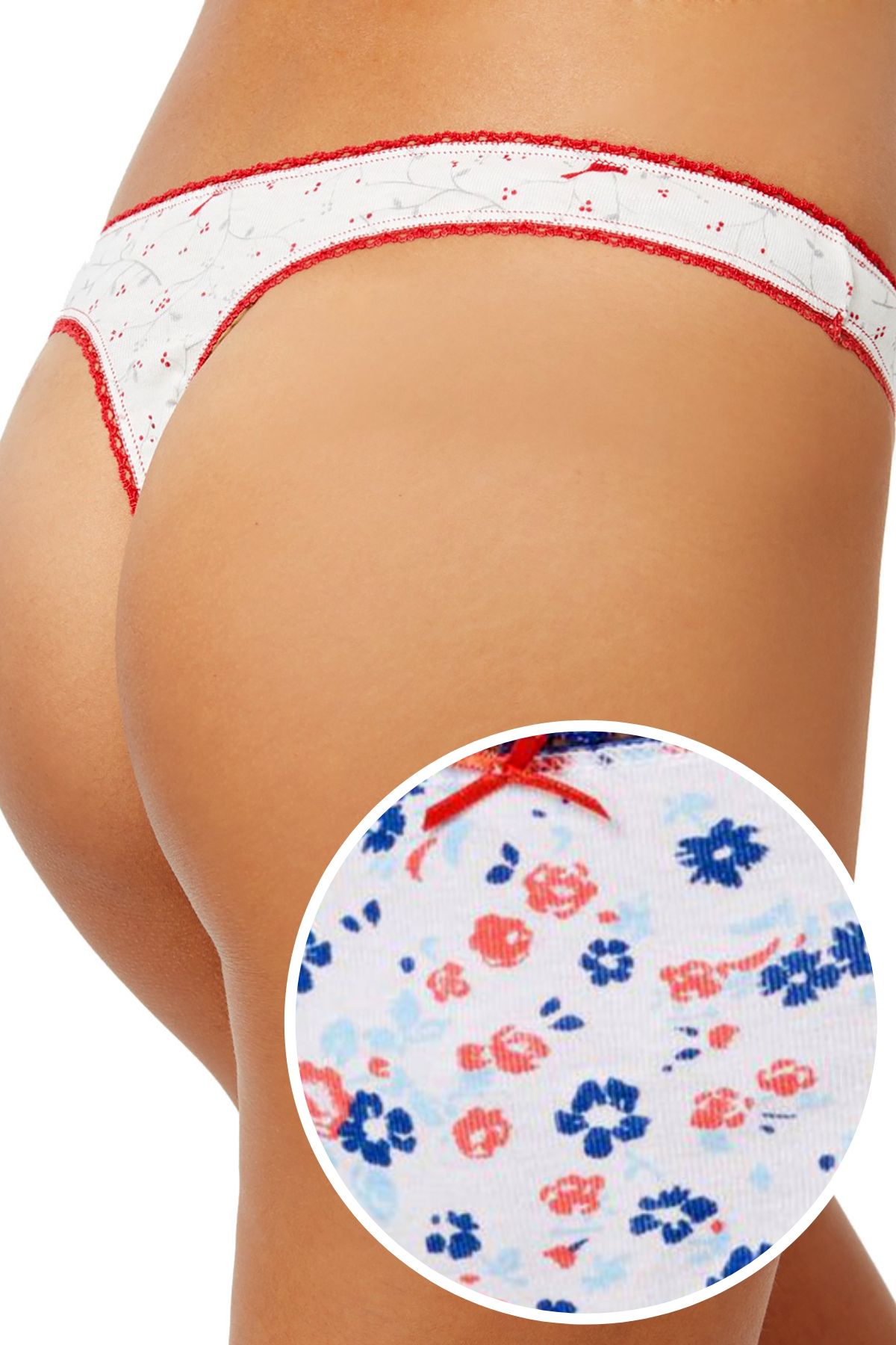 Charter Club Intimates Blooming Floral Pretty Cotton Thong