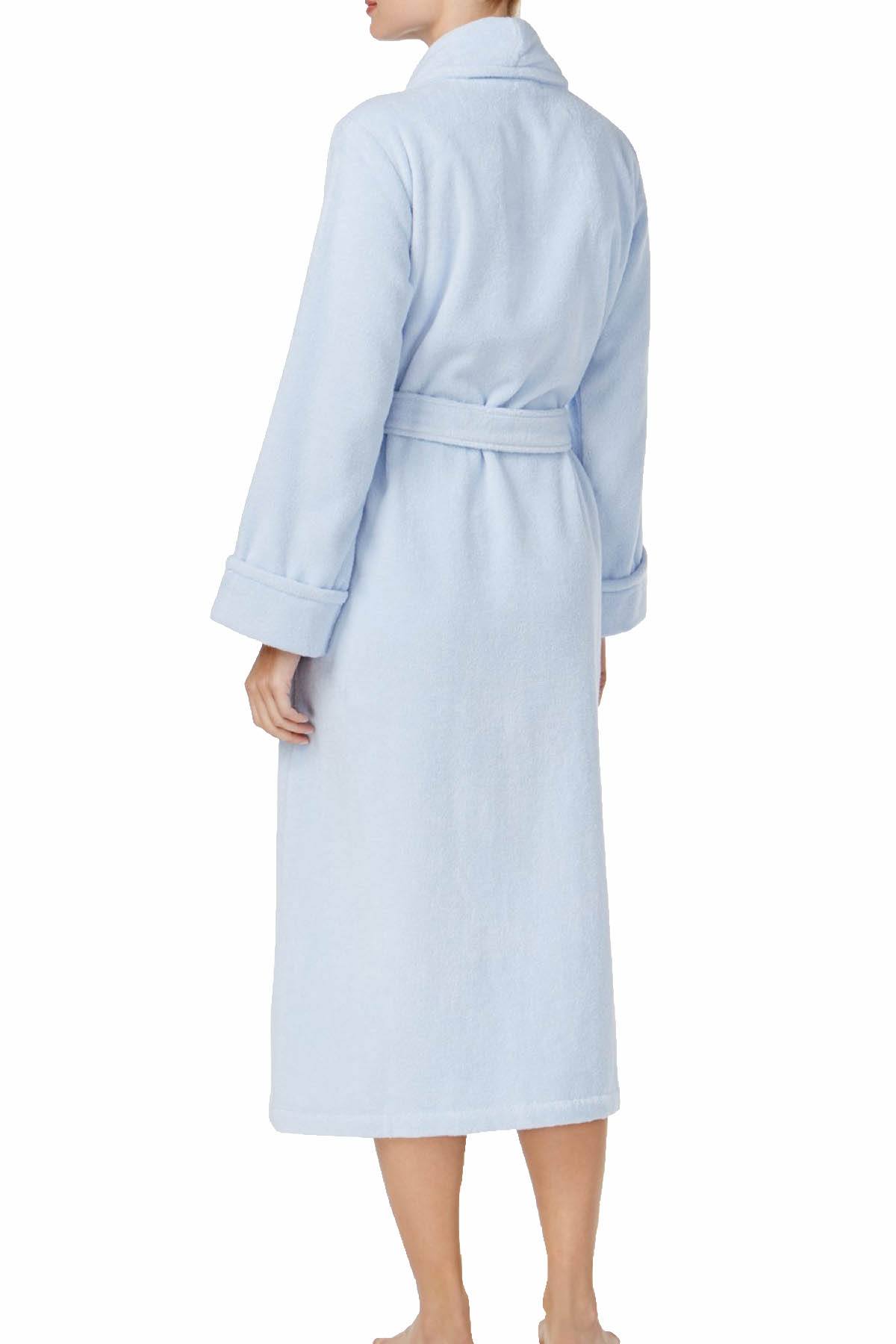 Charter Club Intimates Blue-Alder Luxe Cotton Terry Long Wrap Robe
