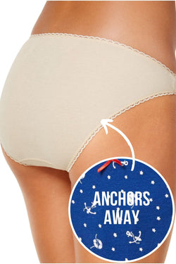 Charter Club Intimates Blue Anchors Away Pretty Cotton Bikini Brief thumbnail 2