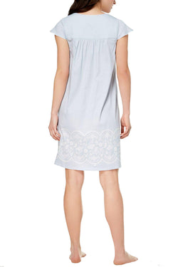Charter Club Intimates Blue-Dots Embroidered Cotton Nightgown thumbnail 4
