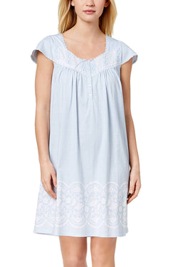 Charter Club Intimates Blue-Dots Embroidered Cotton Nightgown thumbnail 2