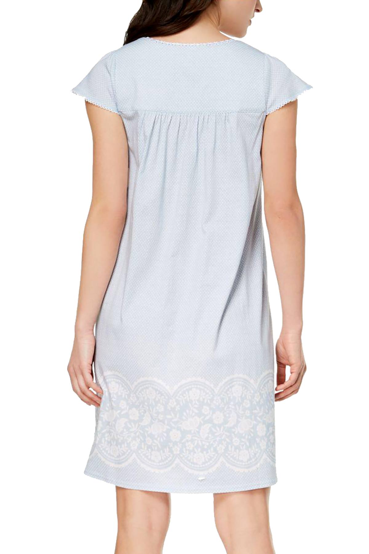 Charter Club Intimates Blue-Dots Embroidered Cotton Nightgown