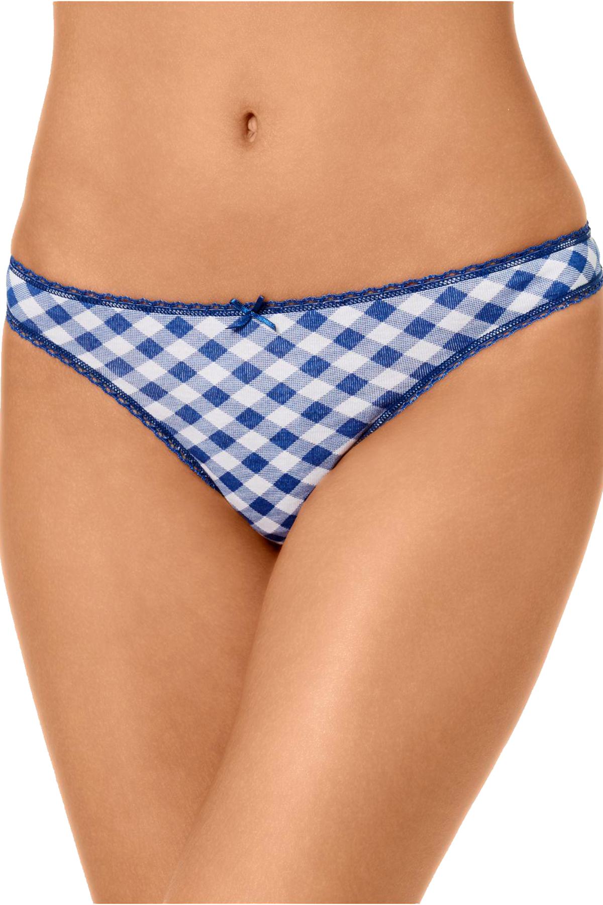 Charter Club Intimates Blue Gingham Thong