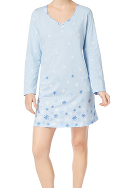 Charter Club Intimates Blue Snowflake Graphic-Print Cotton Sleepshirt thumbnail 1
