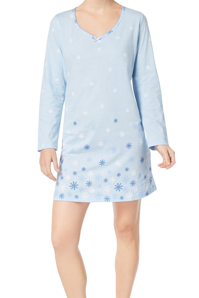 Charter Club Intimates Blue Snowflake Graphic-Print Cotton Sleepshirt