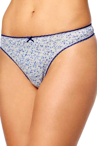 Charter Club Intimates Blue Vines Pretty Cotton Thong