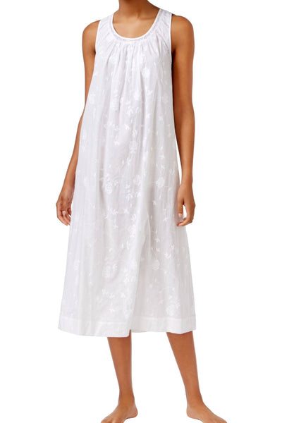 Charter Club Intimates Bright-White Lace-Trim Embroidered Night-Gown