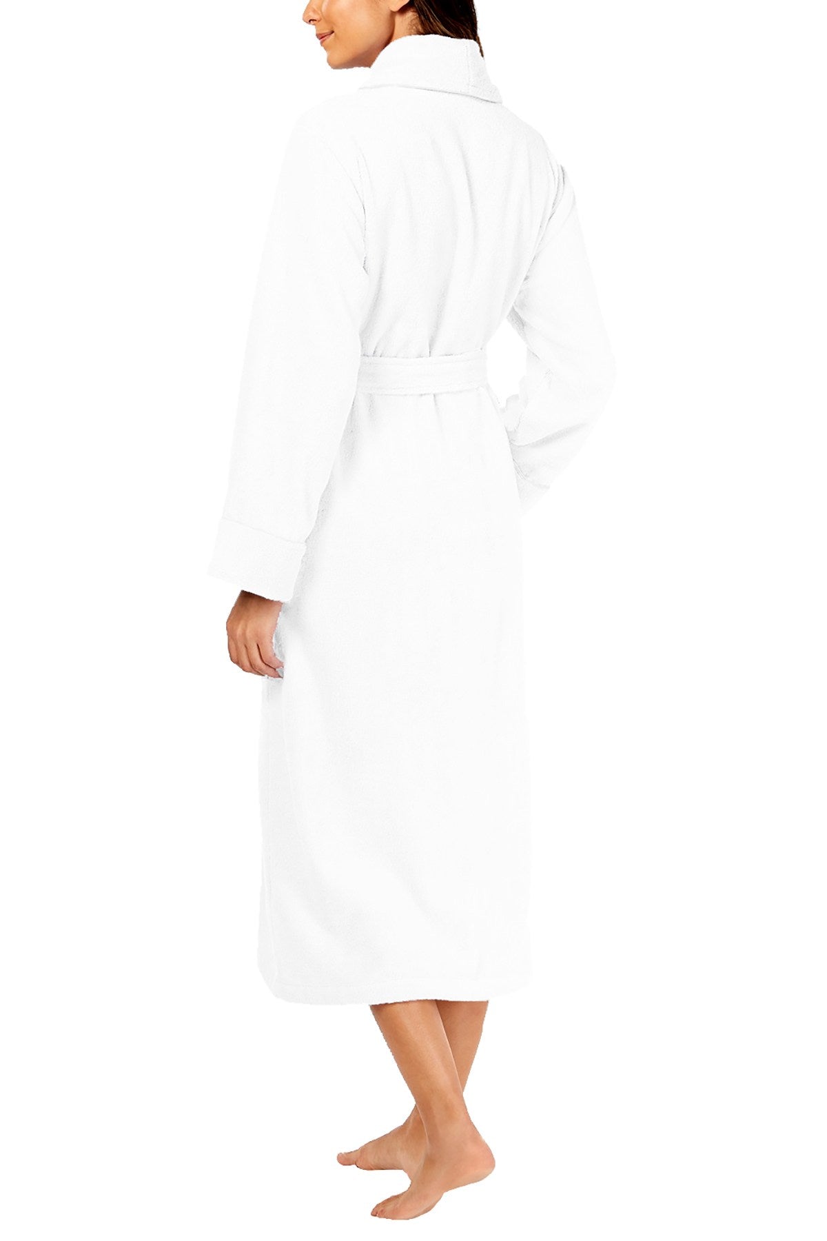 Charter Club Intimates Bright-White Luxe Terry Piped Wrap Robe