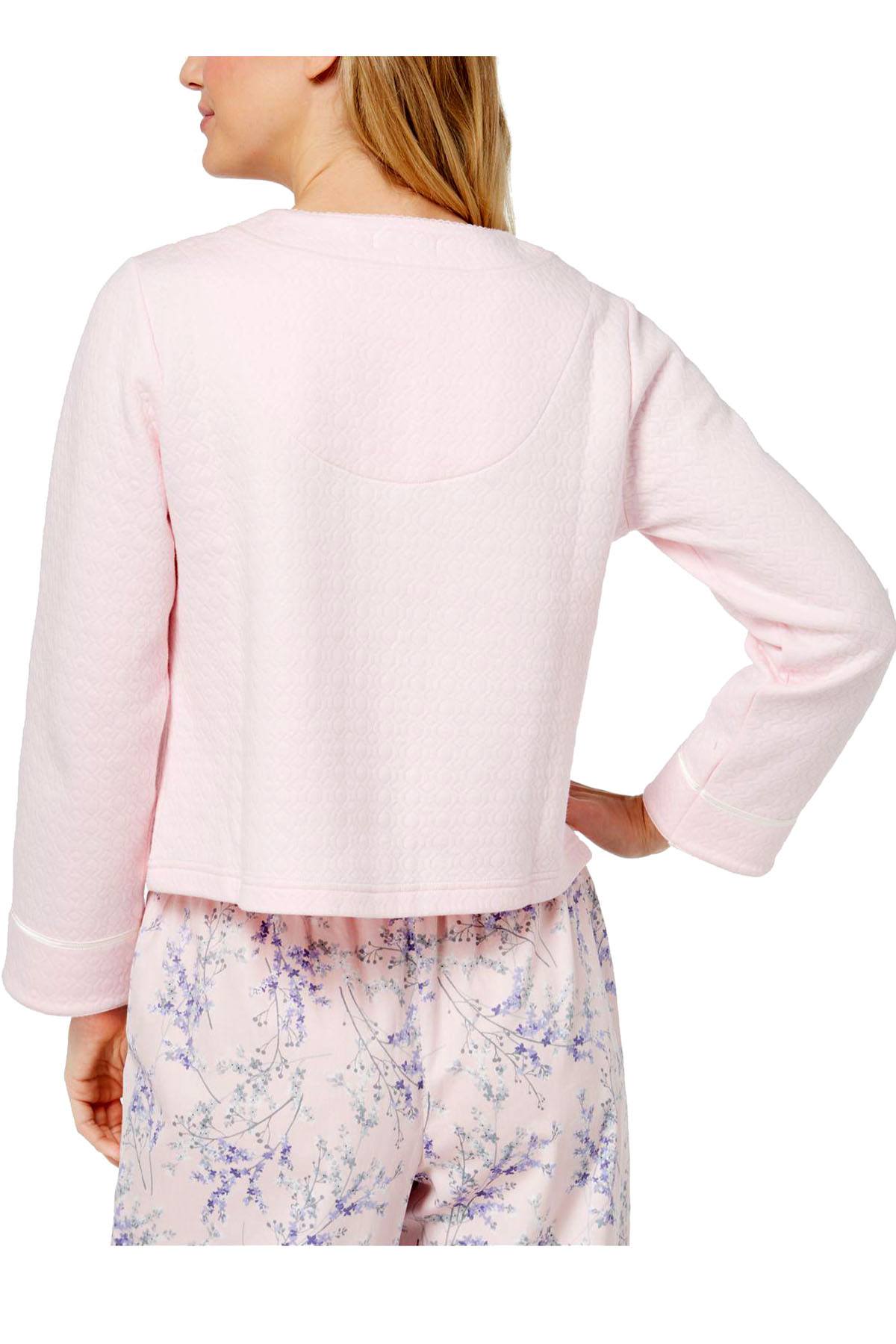 Charter Club Intimates Cherub-Pink Quilted Satin-Trim Bed Jacket
