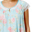 Charter Club Intimates Collection Aqua/Floral-Printed Lace-Trim Cotton Nightgown