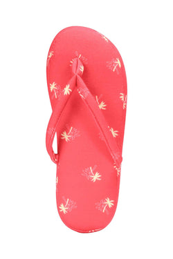 Charter Club Intimates Coral Palm-Tree Printed Flip-Flop Slippers thumbnail 1