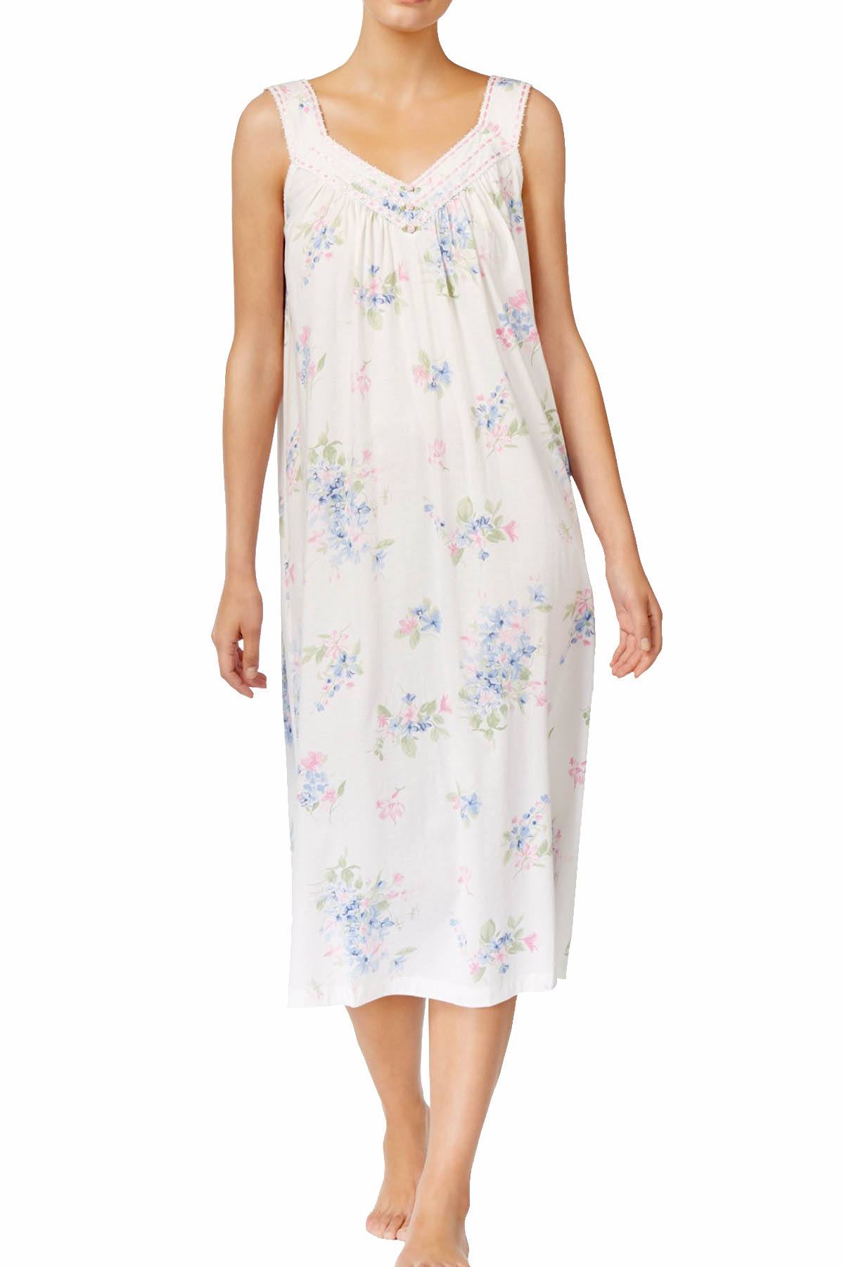 Charter Club Intimates Fall-Floral Printed Cotton-Knit Nightgown