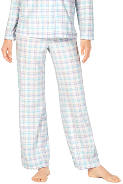 Charter Club Intimates Fleece Notch Collar Pajama Set in Pretty Plaid thumbnail 3