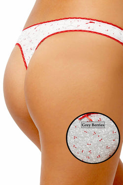 Charter Club Intimates Grey/Berries Holiday Thong thumbnail 3