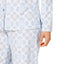 Charter Club Intimates Grey/Blue Tile-Printed Fleece Pajama Set