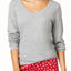 Charter Club Intimates Grey Long-Sleeve Lounge Tee