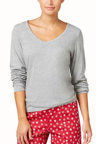 Charter Club Intimates Grey Long-Sleeve Lounge Tee