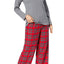 Charter Club Intimates Grey/Red Brinkley-Plaid Mix-It Flannel 2-Pc Pajama Set.