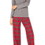 Charter Club Intimates Grey/Red Brinkley-Plaid Mix-It Flannel 2-Pc Pajama Set.