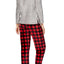 Charter Club Intimates Grey/Red Buffalo-Check Plush Applique PJ Set