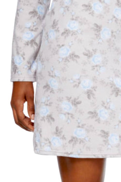 Charter Club Intimates Grey Rose-Floral Printed Thermal Fleece Sleepshirt thumbnail 4