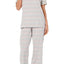 Charter Club Intimates Grey Variegated-Stripe Banded Cotton Pajama Set