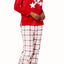 Charter Club Intimates Grid-Plaid Plush Applique Pajama Set