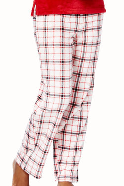 Charter Club Intimates Grid-Plaid Plush Pajama Pant thumbnail 1