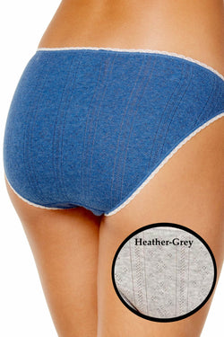 Charter Club Intimates Heather-Grey Pointelle Cotton Bikini Brief thumbnail 3