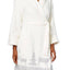 Charter Club Intimates Ivory/Grey Deer-Printed Border Short Robe.