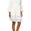 Charter Club Intimates Ivory/Grey Deer-Printed Border Short Robe.
