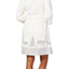 Charter Club Intimates Ivory/Grey Deer-Printed Border Short Robe.
