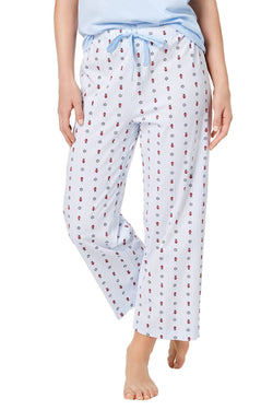 Charter Club Intimates Lady Bug Stripe Soft Cotton Printed Pajama Pant thumbnail 1