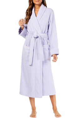 Charter Club Intimates Light-Amethyst Luxe Terry Piped Wrap Robe thumbnail 1