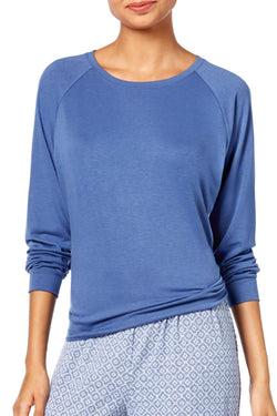 Charter Club Intimates Morrocan Blue Long Sleeve Lounge Tee thumbnail 1
