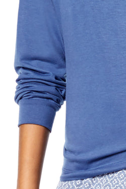 Charter Club Intimates Morrocan Blue Long Sleeve Lounge Tee thumbnail 2