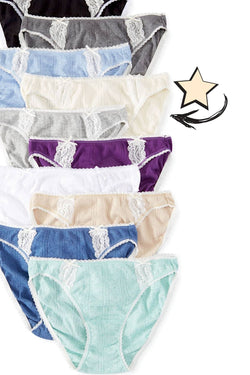 Charter Club Intimates Natural Pointelle Cotton Bikini Brief thumbnail 2