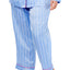 Charter Club Intimates PLUS Blue Dobby-Stripe Satin Pajama Set