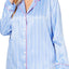 Charter Club Intimates PLUS Blue Dobby-Stripe Satin Pajama Set