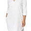 Charter Club Intimates PLUS Bright White Notch-Collar Snap-Front Robe
