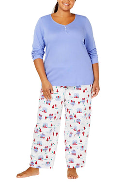 Charter Club Intimates PLUS Holiday-Village Pajama Set thumbnail 1